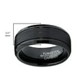 thumbnail image 4 of Metal Masters Tungsten Carbide Mens Black Brushed Textured Center Ring Band 8mm Comfort-Fit, 4 of 7