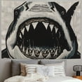 thumbnail image 2 of Autua Shark Teeth Tapestry Wall Hanging Unique Style Graphic Tapestries for Home Wall Decor Art Living Room Bedroom Dorm 50x40inch, 2 of 6