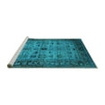 thumbnail image 2 of Ahgly Company Machine Washable Indoor Rectangle Oriental Turquoise Blue Industrial Area Rugs, 3' x 5', 2 of 4