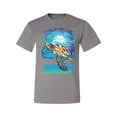 thumbnail image 2 of Swimming Sea Turtle Animal Lover Men's Graphic T-Shirt, Heather Grey, X-Large, 2 of 3