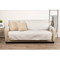 thumbnail image 4 of E-Living Store Reversible Sofa/Couch Furniture Protector with 2 Inch Elastic Strap, Machine Washable, Perfect for Pet and Kids, Seat Width Up to 70" - Beige/Multi-Print, 4 of 11