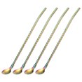 thumbnail image 1 of Unique Bargains 4Pack 8.6' Stainless Steel Spoon Straws Reusable Twist Handle Spoon, Colorful, 1 of 5