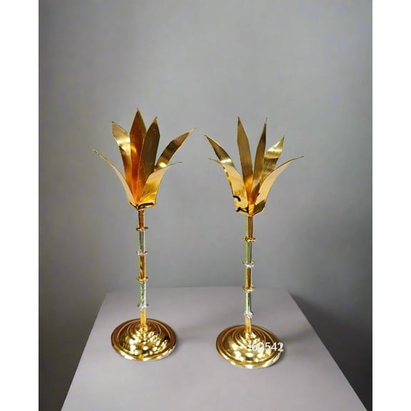 German silver golden color banana tree pair 5" for pooja , home décor