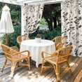 thumbnail image 4 of Outdoor Curtains for Patio Waterproof, Black Grey Botanical Outdoor Privacy Panels Grommet, Rustic Country Spring Floral Summer Leaf Blackout Outside Curtains for Porch/Cabana 54"x108", 2 Panels, 4 of 8