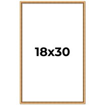 18x30 Frame Beaded Gold Solid Wood Picture Frame | 0.75 Inches Moulding Width | Liscio Oro