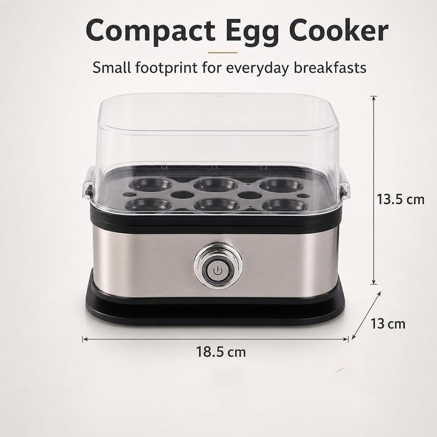 Multifunctional Egg Steamer with Clear Lid, Electric Egg Cooker 6 Egg Capacity, Compact Kitchen Eggs Steaming Pot, Mini Food Steamer for Soft Medium Hard Boiled Eggs (1pcs)