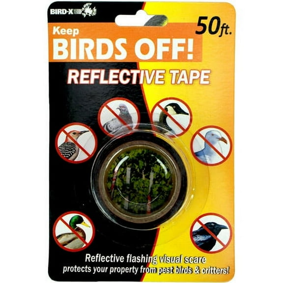 Bird-X Bird Scare Tape, 50', Red Mylar Pest Type Birds Scare Flash Tape