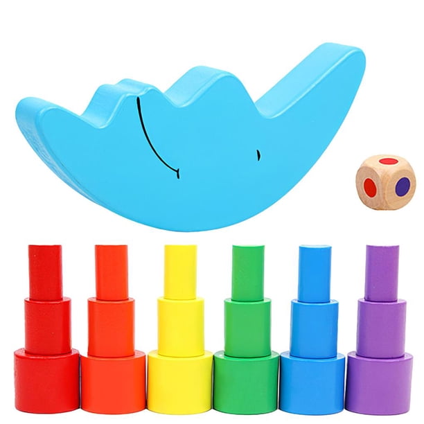 Moon Balance Stacker Juego De Apilador Colorido Juego De Juguetes De Apilamiento Educativo Bloques De Construcción Prácticos Rompecabezas De Reconocimiento De Colores Divertidos Cateissary FN002609-00