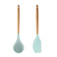 thumbnail image 1 of Juego de 2 utensilios de cocina antiadherentes con mango de madera, no tóxicos y sin BPA, 1 of 5