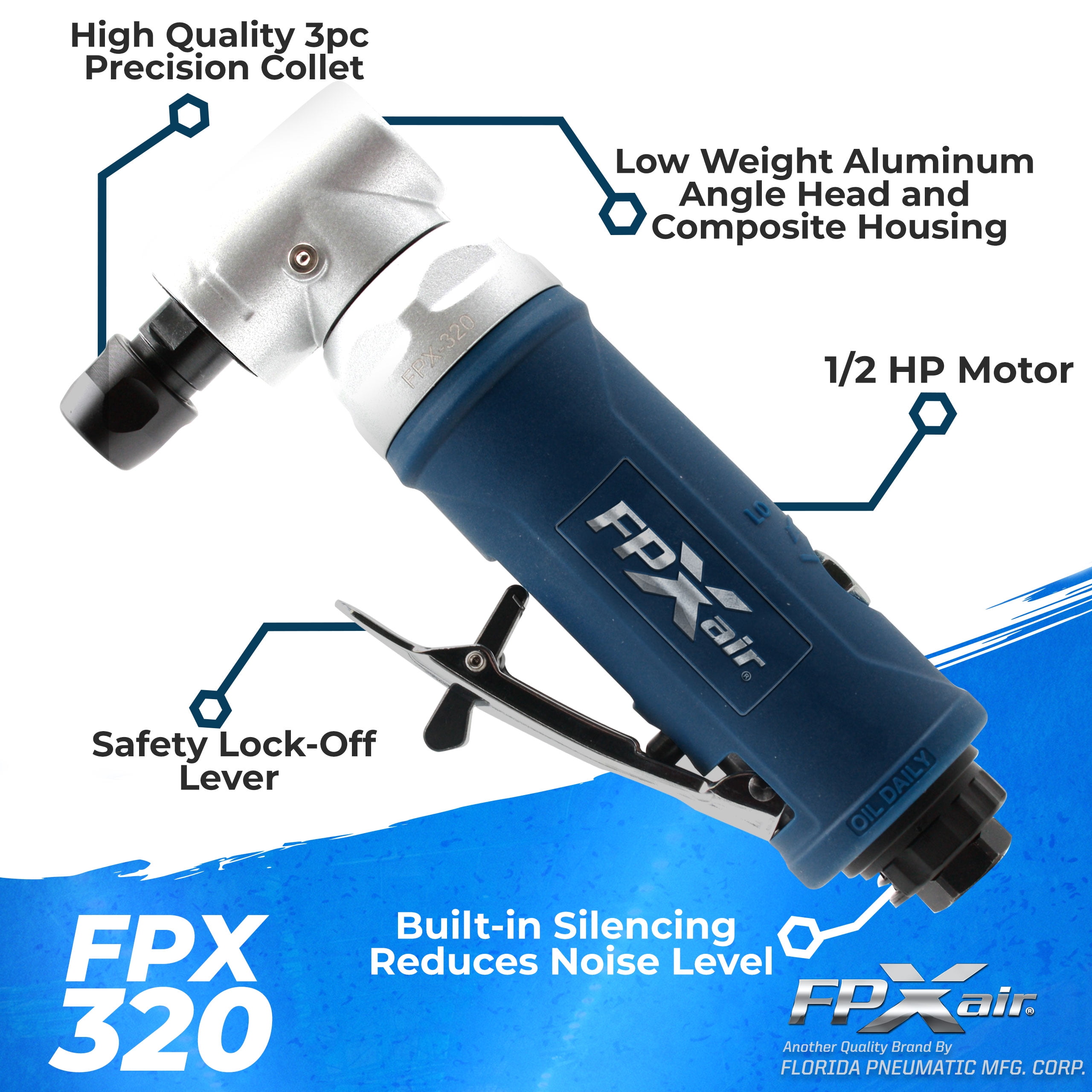 AIRCAT .5 HP 1/4" Angle Die Grinder