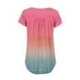 thumbnail image 5 of Tunic for Women Scoop Neck Short Sleeve Casual Loose Fit Blouse Solid Color Pleated Front Button Detail Soft Lightweight Summer Daily Tops, 5 of 6