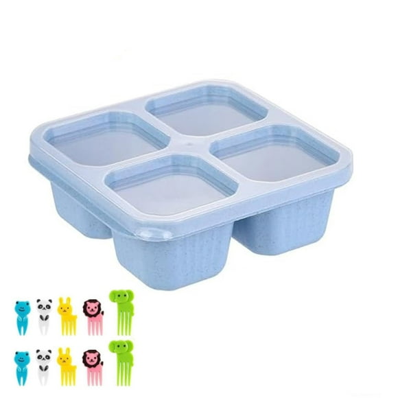 4 Pack Snack Containers 4-Compartment Meal Prep Containers , Reusable Meal Containers with CompartmentsSnack box Container for Kids and Adults, Food Storage Containers for School, Work, Travel