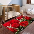 thumbnail image 3 of FJPT Red Roses And Baby Breath Soft Small Area Rugs Non Slip Indoor Floor Carpet for Living Room Bedroom Decor, 3 of 5