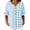 Blue, variant on Molidfa Women's V-Neck Blouse 3/4 Sleeve Plaid Stretchable Pull-On Style Regular Fit Striped Casual Elegant Top