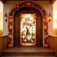 thumbnail image 6 of Cififendec Thanksgiving Harvest Door Cover, 70.87"×35.43", Rustic Pumpkin Sunflower Maple Leaf Fabric Door Banner for Fall Front Porch Door Decor, 6 of 9