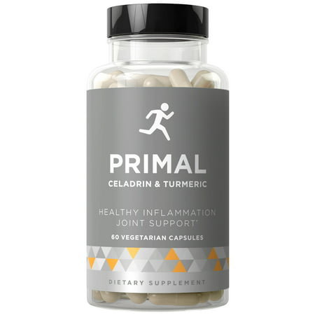 PRIMAL Joint Support & Healthy Inflammation - Fast-acting Potency, Strong Flexibility, Lasting Mobility, Inflammation Protection - Celadrin, Turmeric Curcumin, Boswellia - 60 Vegetarian Soft (Best Turmeric Curcumin Supplement)