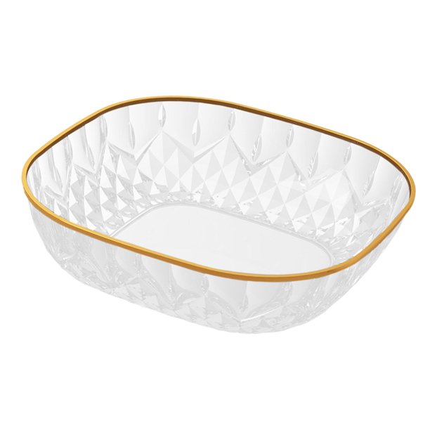 Plato de frutas, plato de comida, frutero de escritorio cuadrado moderno multiusos para cumpleaños Blanco