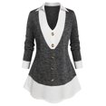 thumbnail image 1 of Más El Tamaño de Space Dyed Mixta de La Media Top Rosegal Blusas Tallas Grandes, 1 of 5