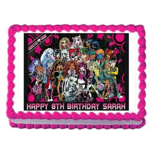 Monster High Clawdeen Wolf Lagoona Blue Cleo De Nile Draculaura Frankie Stein Ghoulia Yelps Edible Cake Topper Image Abpid Walmart Com