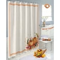 thumbnail image 4 of Fall Shower Curtain Pumpkin Autumn Maple Leaf Bathroom Curtains with Hooks, Waterproof Fabric Orange Stripe Framed Thanksgiving Bath Shower Curtains Set for Bathroom Bathtubs Decor 72x84 Inch, 4 of 7