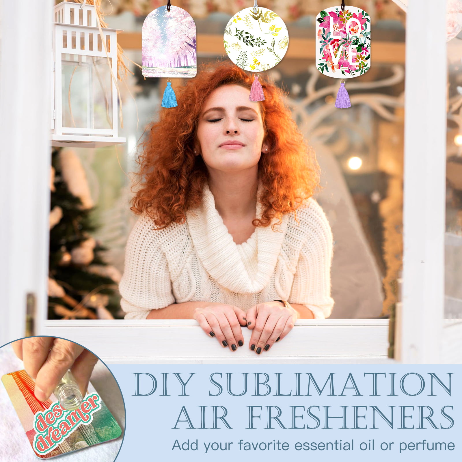 Wholesale BENECREAT 40Pcs Sublimation Air Freshener 