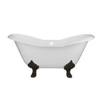 Vintage Tub & Bath Grace 72 Inch Cast Iron Double Slipper Tub - No Faucet Drillings