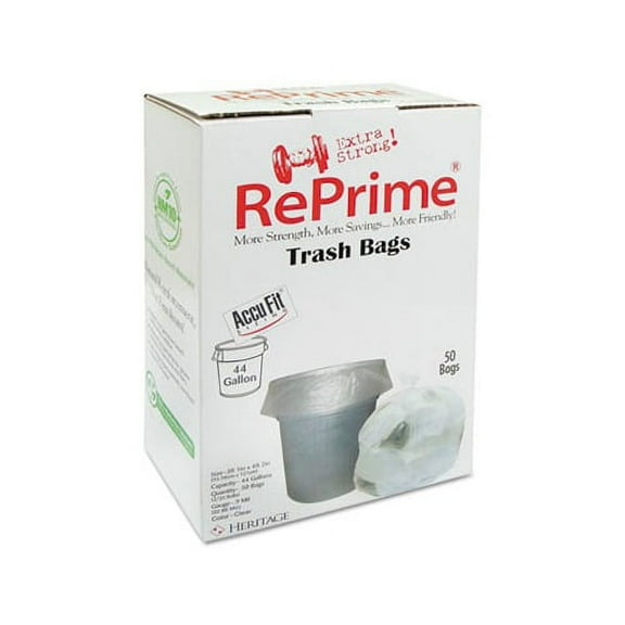 Linear Low Density Can Liners with AccuFit Sizing 44 gal, 0.9 mil, 37" x 50", Clear, 200/Carton