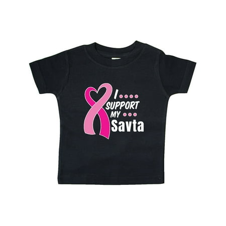 

Inktastic Breast Cancer Awareness I Support My Savta with Pink Ribbon Gift Baby Boy or Baby Girl T-Shirt