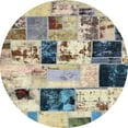thumbnail image 1 of Ahgly Company Indoor Round Abstract Ash Gray Patchwork Area Rugs, 5' Round, 1 of 6