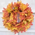 thumbnail image 5 of Topumt Fall Front Door Wreath Artificial Maple Leaf for Halloween & Thanksgiving Day Harvest Festival Decoration, 5 of 7