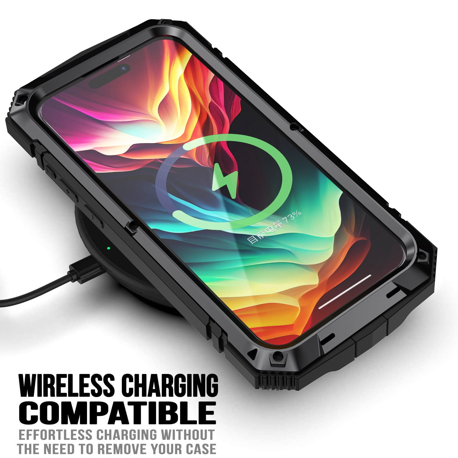 Decase for Apple iPhone 15 Pro Max Phone Shell,Heavy Duty Tri-Layer Hybrid Protective Cover for Outdoor Sports,With Front Screen Protector & Hidden Kickstand Mag Safe Magnetic Case - Black
