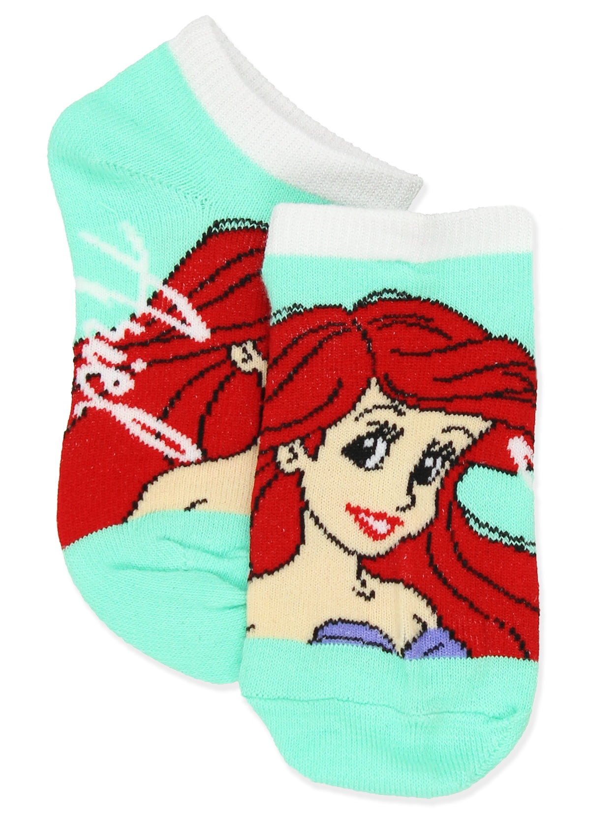 Sock: 6-8 , Princess Stripes Quarter Shoe: 10-4 Disney Princess Girls Teen Womens 6 pack Socks 