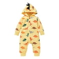 thumbnail image 3 of Little Girl Onesies Dinosaur Long Romper Jumpsuit Hooded Cartoon Printed Boys Girls Baby Sleeve Girls Romper Jumpsuit, 3 of 9