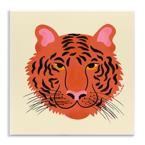 Stupell Industries Modern Wild Tiger Face Animals Painting Unframed Art Print Wall Art, 12 x 12