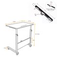 thumbnail image 2 of soges Chariot de Bureau Roulant pour Ordinateur Portable Hauteur Réglable 23.6 Pouces Table d'Appoint Mobile avec Fente pour Tablette Table Portable pour Canapé Lit Noire, 2 of 5