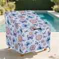 thumbnail image 2 of Renewold Waterproof Outdoor Chair Covers UV Resistant Patio Adirondack Rocking Chair Covers Recliner Chair Protector Fits up to 29W x 33D x 36H Inches, Butterfly Bohemian Flower Blue, 2 of 7