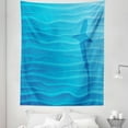 thumbnail image 1 of Summer Tapestry, Shark Silhouette in Water Waves Shadow Danger Summertime Marine Life Art Print, Fabric Wall Hanging Decor for Bedroom Living Room Dorm, 5 Sizes, Blue, by Ambesonne, 1 of 1