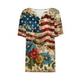 thumbnail image 4 of Fznquz July 4th Womens Tops Summer Short Sleeve Independence Day Tops Red 2025 Heart Printed V Neck Ladies Summer Tops, 4 of 5