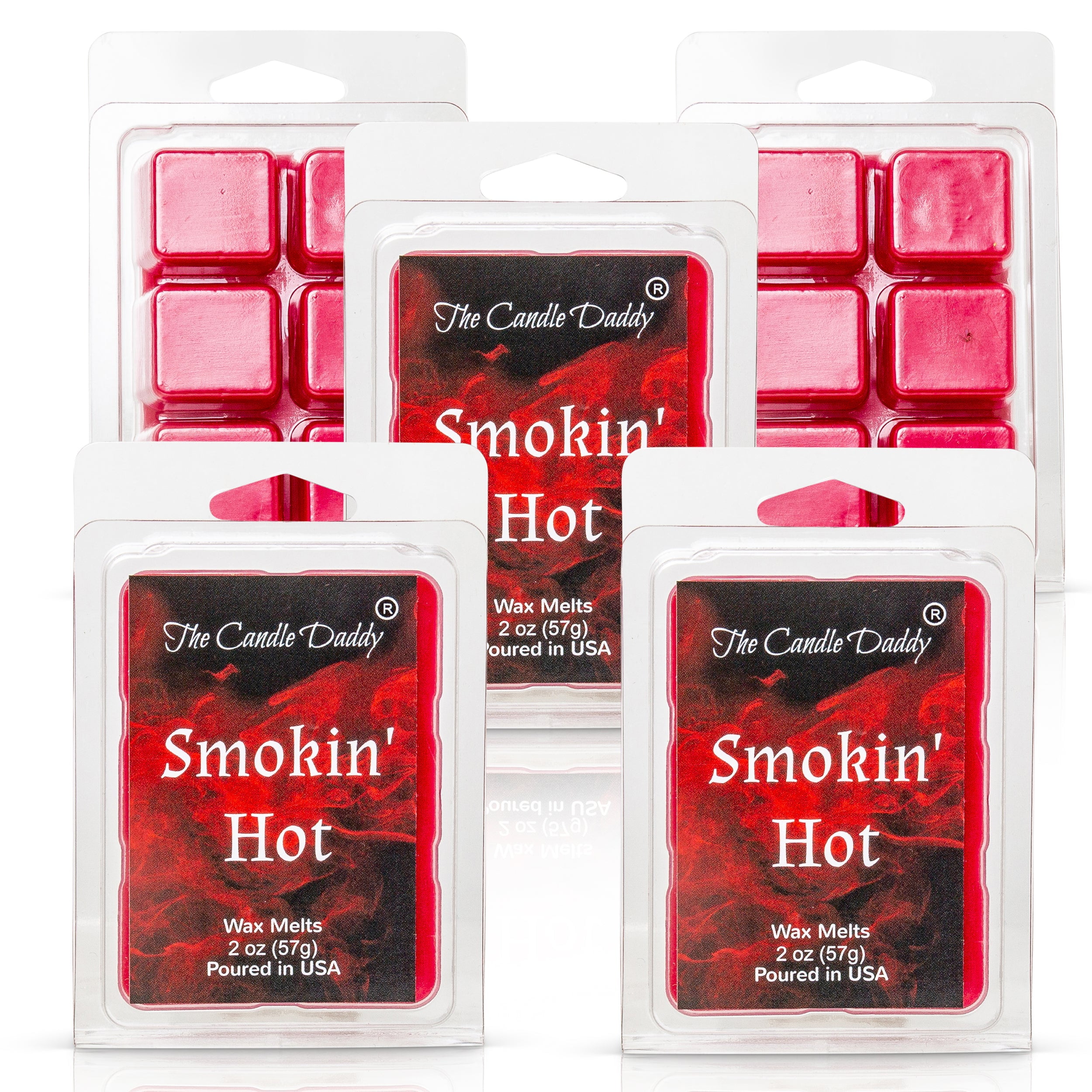 5 Pack - Smokin' Hot - Sexy Cinnamon Scented Melt- Maximum Scent Wax Cubes/Melts - 2 Ounces x 5 Packs = 10 Ounces