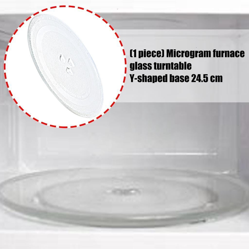Microwave Glass Turntable 24.5cm Y-Base Heatproof Rotating Plate Dishwasher Safe Replacement