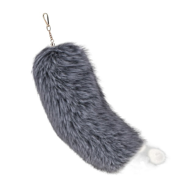 Qarigey Colgante para el pelo, bolso para mujer, accesorio colgante con apariencia de materiales naturales, cola de felpa, accesorio de hierba Accesorios de disfraces Plata Azul