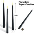 thumbnail image 4 of Black Halloween Flameless Taper Candles with Remote, Battery Powered Flickering LED Candlesticks Set of 10, 4 of 17