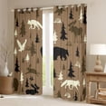 thumbnail image 2 of Homewish Cute Cartoon Rabbit Blackout Curtains,Wild Moose Eagle White Black Brown,2-Panel 52x84, 2 of 6