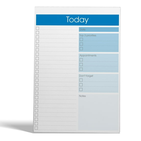 Better Office Products To Do List Notepad, 7" x 10" Today Note Pad, 52 Sheets, Daily Agenda Productivity Checklist Organizer (1 Pack)