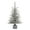 Green, variant on Puleo International 3' Pre-Lit Potted Flocked Arctic Fir Tree with 40 Warm White LED Lights