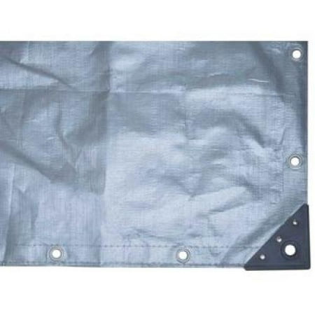 TekSupply CC4581 PolyMax 6 oz. Heavy Duty Black/Silver Tarp 30 x 40