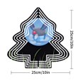 thumbnail image 3 of Whimsical Metal Hanging Christmas Tree Wind Spinner - Abstract Design with Concentric Lines Perfect for Garden Decor, 3 of 7
