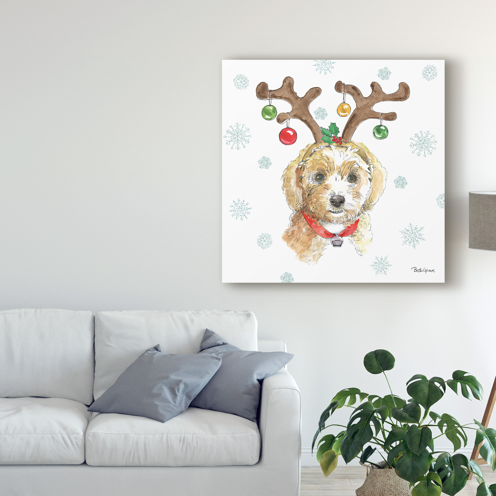 Trademark Fine Art 'Holiday Paws VI' Canvas Art by Beth Grove