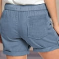 thumbnail image 5 of fatyb Womens Drawstring Casual Shorts Elastic Waist Roll up Solid Color Summer Shorts with Pockets, 5 of 5