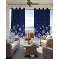 thumbnail image 3 of Blue Christmas Blackout Curtains for Bedroom, Thermal Insulated Window Treatment, Xmas Snowflakes Snow Winter Grommet Top Blackout Draperies and Drapes for Basement 27.5"x39" 2 Panels, 3 of 8